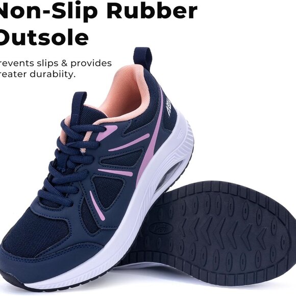 Womens Walking Shoes Breathable Mesh Arch Support Flat Feet Orthotic Sneakers - Picture 6 of 7